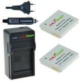 2 x batteries NB-6L pour Canon - avec chargeur et chargeur auto - Original ChiliPower