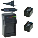 2 x batteries BP-727 pour Canon - avec chargeur et chargeur voiture - ChiliPower original