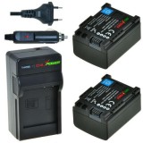2 x batteries BP-808 pour Canon - avec chargeur et chargeur voiture - ChiliPower Original