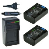 2 x batteries NP-FV50 pour Sony avec chargeur et chargeur voiture - ChiliPower original