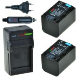 2 x batteries NP-FH70 pour Sony avec chargeur et chargeur voiture - ChiliPower original