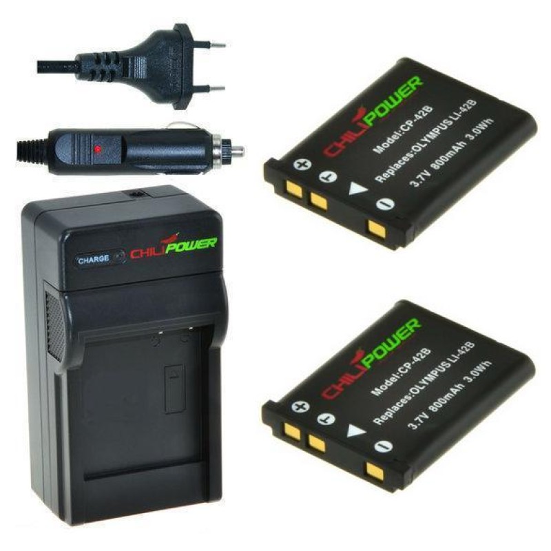 2 x EN-EL10 accu's voor Nikon - inclusief oplader en autolader - Origineel ChiliPower