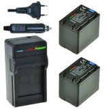 2 batteries VW-VBT380 pour Panasonic avec chargeur et chargeur voiture - ChiliPower original