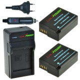 2 batteries DMW-BLC12 pour Panasonic avec chargeur et adaptateur voiture - ChiliPower original