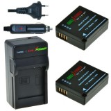 2 batteries DMW-BLG10 pour Panasonic avec chargeur et adaptateur voiture - ChiliPower original