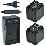 2 x batteries VW-VBN260 pour Panasonic avec chargeur et chargeur auto - ChiliPower original