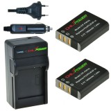 2 batteries NP-95 pour Fujifilm avec chargeur et chargeur voiture - ChiliPower original