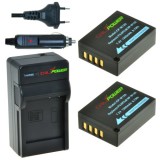 2 x batteries NP-W126 pour Fujifilm avec chargeur et chargeur auto - ChiliPower original