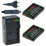 2 batteries SLB-10A pour Samsung avec chargeur et chargeur voiture - ChiliPower original