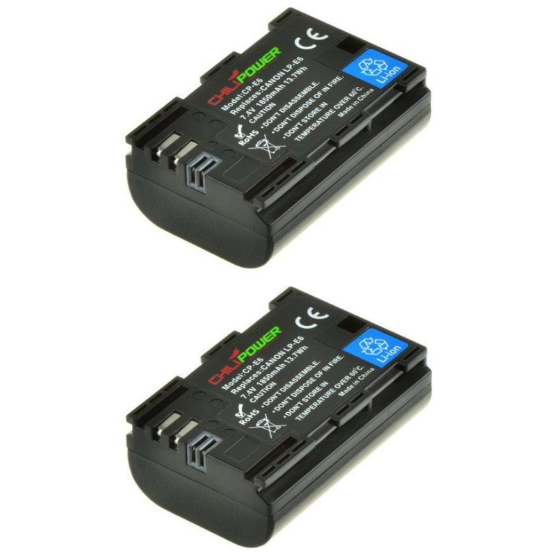 ChiliPower LP-E6 accu voor Canon - 1850mAh - 2-Pack