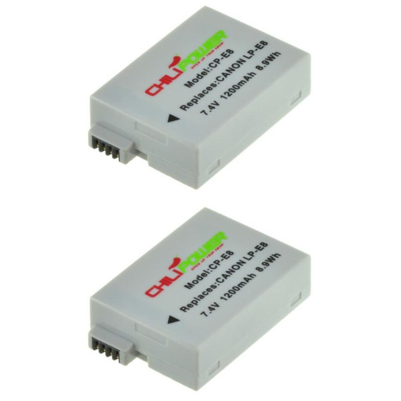ChiliPower LP-E8 accu voor Canon - 1300mAh - 2-Pack