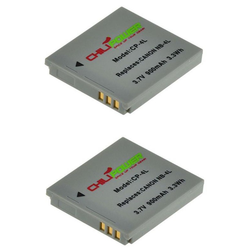 ChiliPower NB-4L accu voor Canon - 900mAh - 2-Pack