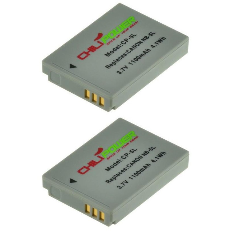 ChiliPower NB-5L accu voor Canon - 1100mAh - 2-Pack