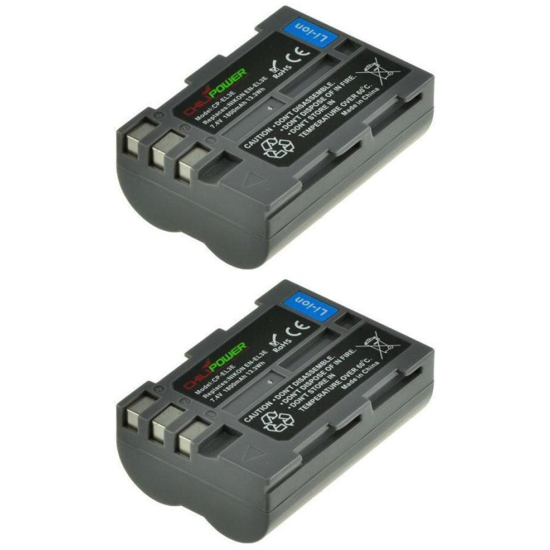 ChiliPower EN-EL3E accu voor Nikon - 1800mAh - 2-Pack