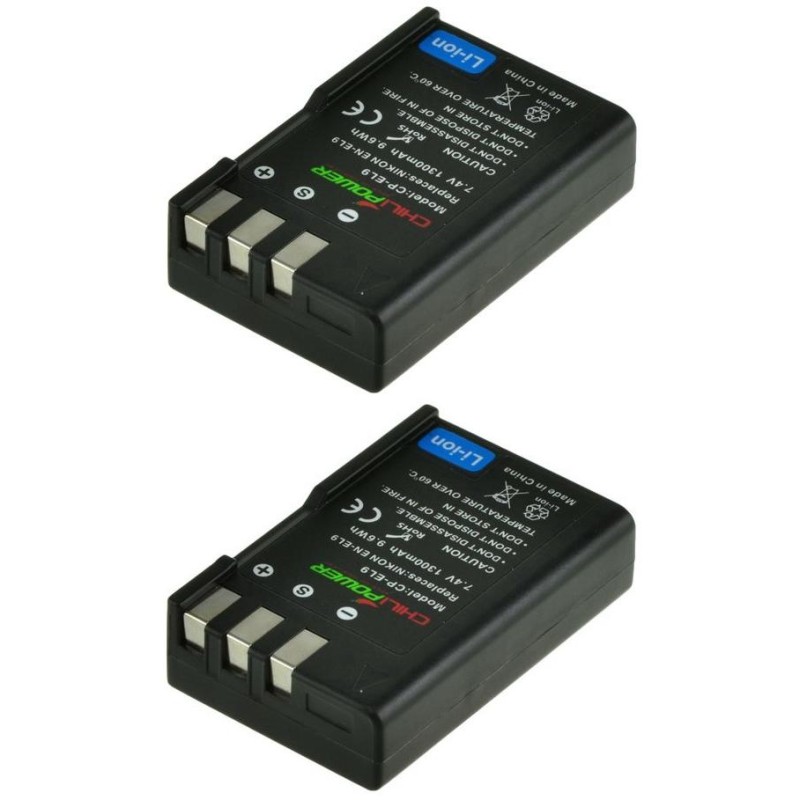 ChiliPower EN-EL9 accu voor Nikon - 1300mAh - 2-Pack