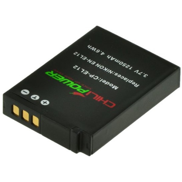 ChiliPower EN-EL12 batterie pour Nikon 1250mAh