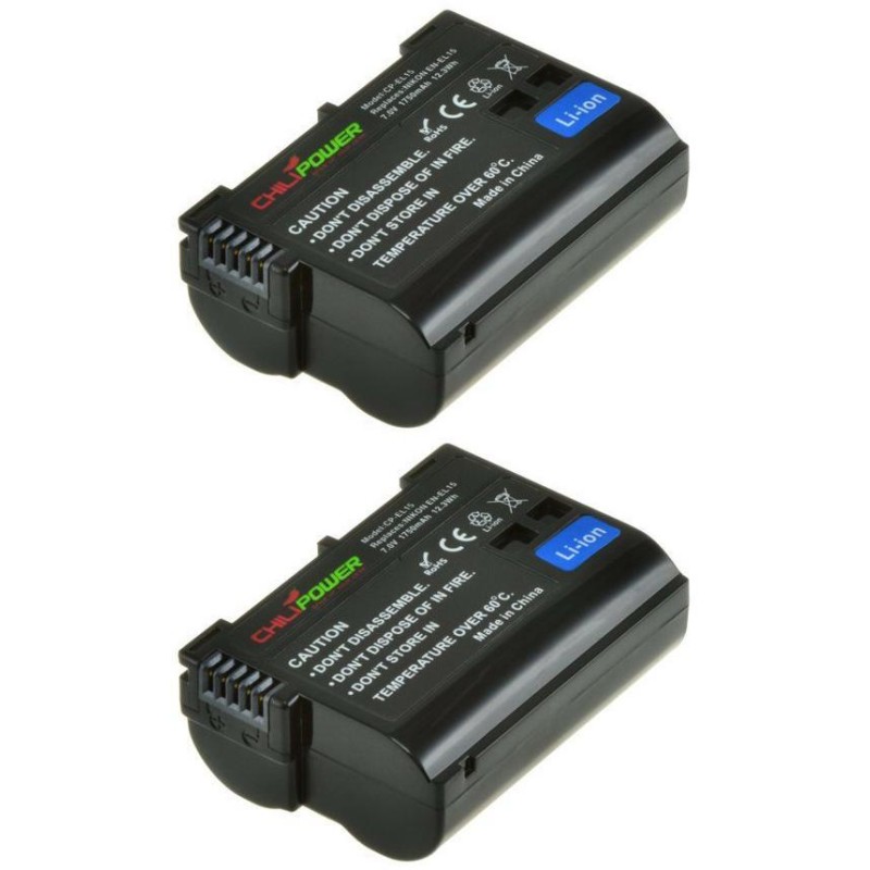 ChiliPower EN-EL15 accu voor Nikon - 1750mAh - 2-Pack