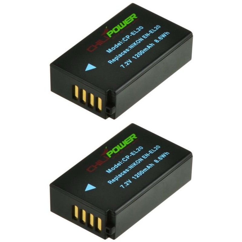 ChiliPower EN-EL20 accu voor Nikon - 1200mAh - 2-Pack
