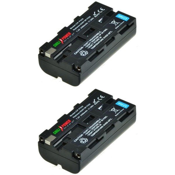 ChiliPower NP-F530 / NP-F550 batterie pour Sony - 2400mAh - Pack de 2