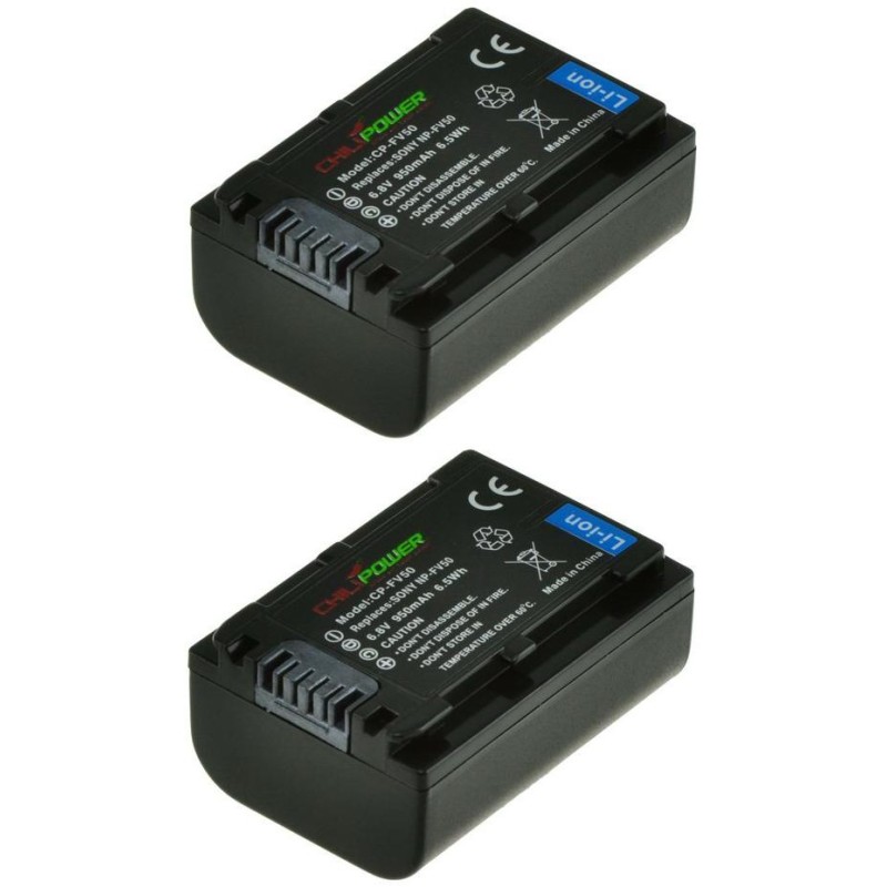 ChiliPower NP-FV50 / NP-FV40 accu voor Sony - 950mAh - 2-Pack