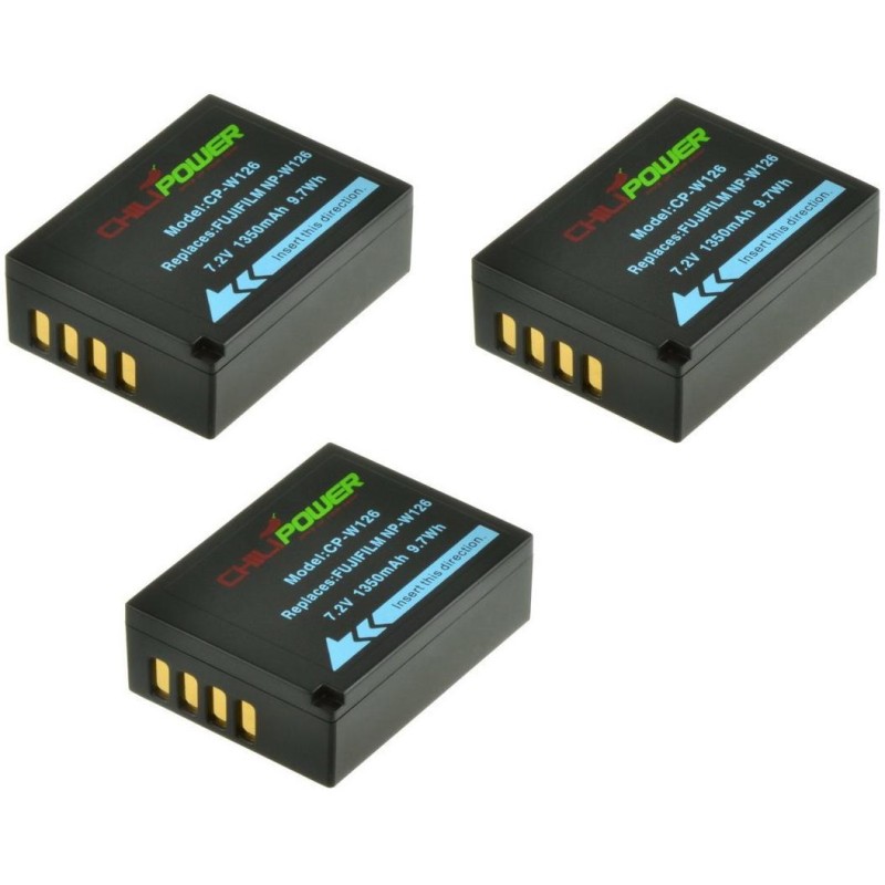 ChiliPower NP-W126 accu voor Fujifilm - 1350mAh - 3-Pack