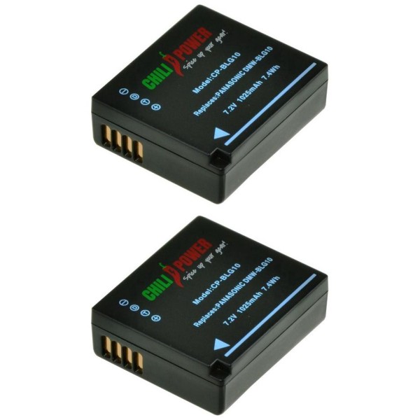 ChiliPower DMW-BLG10 batterie pour Panasonic 1025mAh pack de 2
