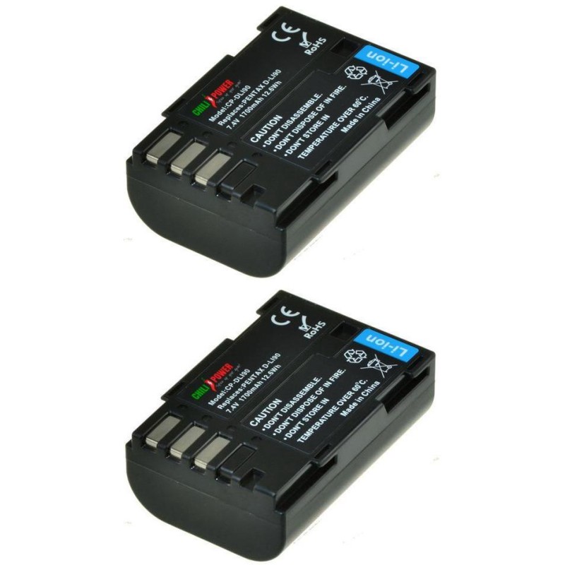 ChiliPower D-Li90 accu voor Pentax - 1700mAh - 2-Pack