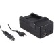 Chargeur 4-en-1 compatible avec Sony NP-FT1 - compact et léger - charge par secteur, voiture, USB et Powerbank - Image 2