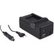 Chargeur 4-en-1 compatible avec Panasonic DMW-BCM13 - compact et léger - charge via secteur, voiture, USB et powerbank