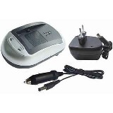 Chargeur de voyage compatible avec Sony NP-FT1 avec adaptateur voiture