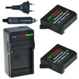 2 batteries AHDBT-401 pour GoPro Hero4 avec chargeur et chargeur auto - ChiliPower original