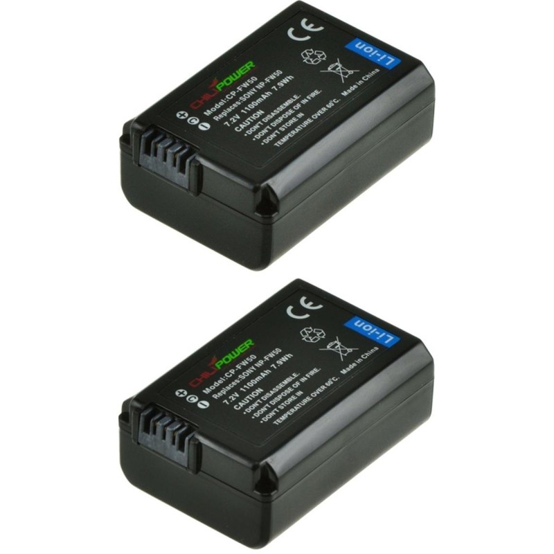 ChiliPower NP-FW50 accu voor Sony - 1100mAh - 2-Pack