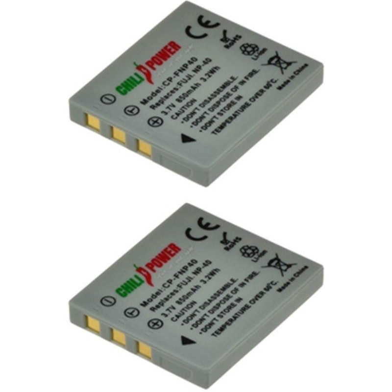 ChiliPower NP-40 accu voor Fujifilm - 850mAh - 2-Pack