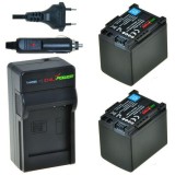 2 batteries BP-819 pour Canon avec chargeur et chargeur voiture - ChiliPower original