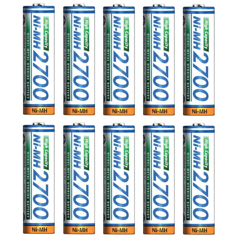 Voordeelbox 10 x AA Panasonic 2700mAh - verpakt in handige box