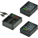 ChiliPower 2 x AHDBT-302 batteries pour GoPro Hero3 et Hero3+ avec chargeur USB double