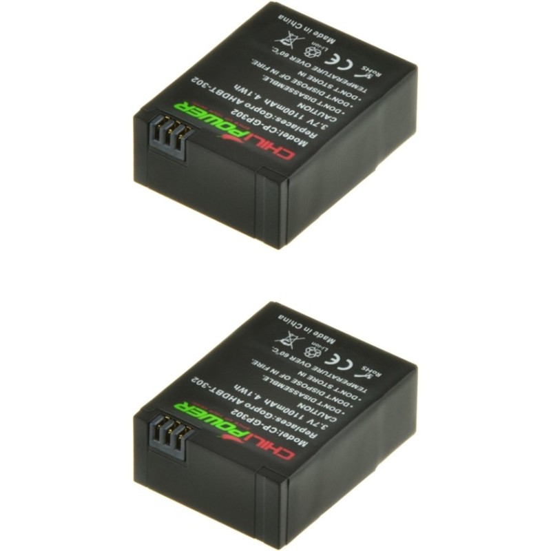 ChiliPower AHDBT-302 accu voor GoPro Hero3 en Hero3+ - 2-Pack