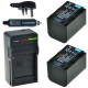ChiliPower 2 x NP-FH70 batteries pour Sony - kit de chargeur + chargeur voiture - version UK - Image 1
