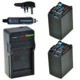 ChiliPower 2 x BP-827 batterie pour Canon - kit chargeur + chargeur voiture - version UK