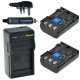 Kit Chargeur ChiliPower avec 2 Batteries NB-2LH pour Canon - 900mAh + Chargeur Auto - Version UK - Image 1