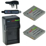 ChiliPower 2 x NB-4L batteries pour Canon - kit chargeur + chargeur voiture - version UK