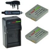 ChiliPower 2 x NB-5L batteries pour Canon - Kit chargeur + chargeur voiture - Version UK