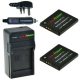 ChiliPower 2 x NB-11L batteries pour Canon - kit chargeur + chargeur voiture - version UK