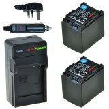 ChiliPower 2 x BP-819 batteries pour Canon - kit chargeur + chargeur voiture - version UK