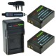 ChiliPower 2 x DMW-BLC12 batteries pour Panasonic - kit chargeur + chargeur voiture - version UK - Image 1