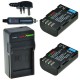 ChiliPower 2 x DMW-BLF19 batteries pour Panasonic - kit chargeur + chargeur voiture - version UK - Image 1