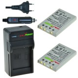 ChiliPower 2 x EN-EL5 accus pour Nikon - Kit chargeur + chargeur voiture - Version UK