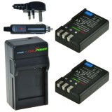 ChiliPower 2 x EN-EL9 batteries pour Nikon - kit chargeur + chargeur voiture - version UK