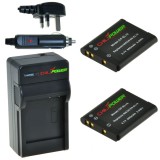ChiliPower 2 x EN-EL19 batteries pour Nikon - kit chargeur + chargeur voiture - version UK