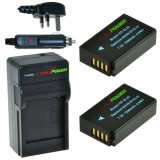 ChiliPower 2 x EN-EL20 batteries pour Nikon - kit chargeur + chargeur voiture - version UK